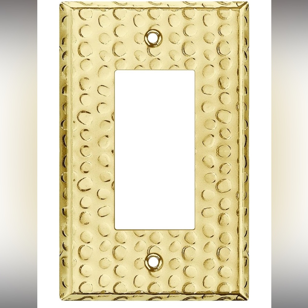 LIDER Single Decorator Switch Metal Wall Plate Hammered Brass New